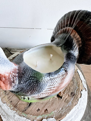 Hand Poured Pumpkin Chai Candle in a Turkey Planter