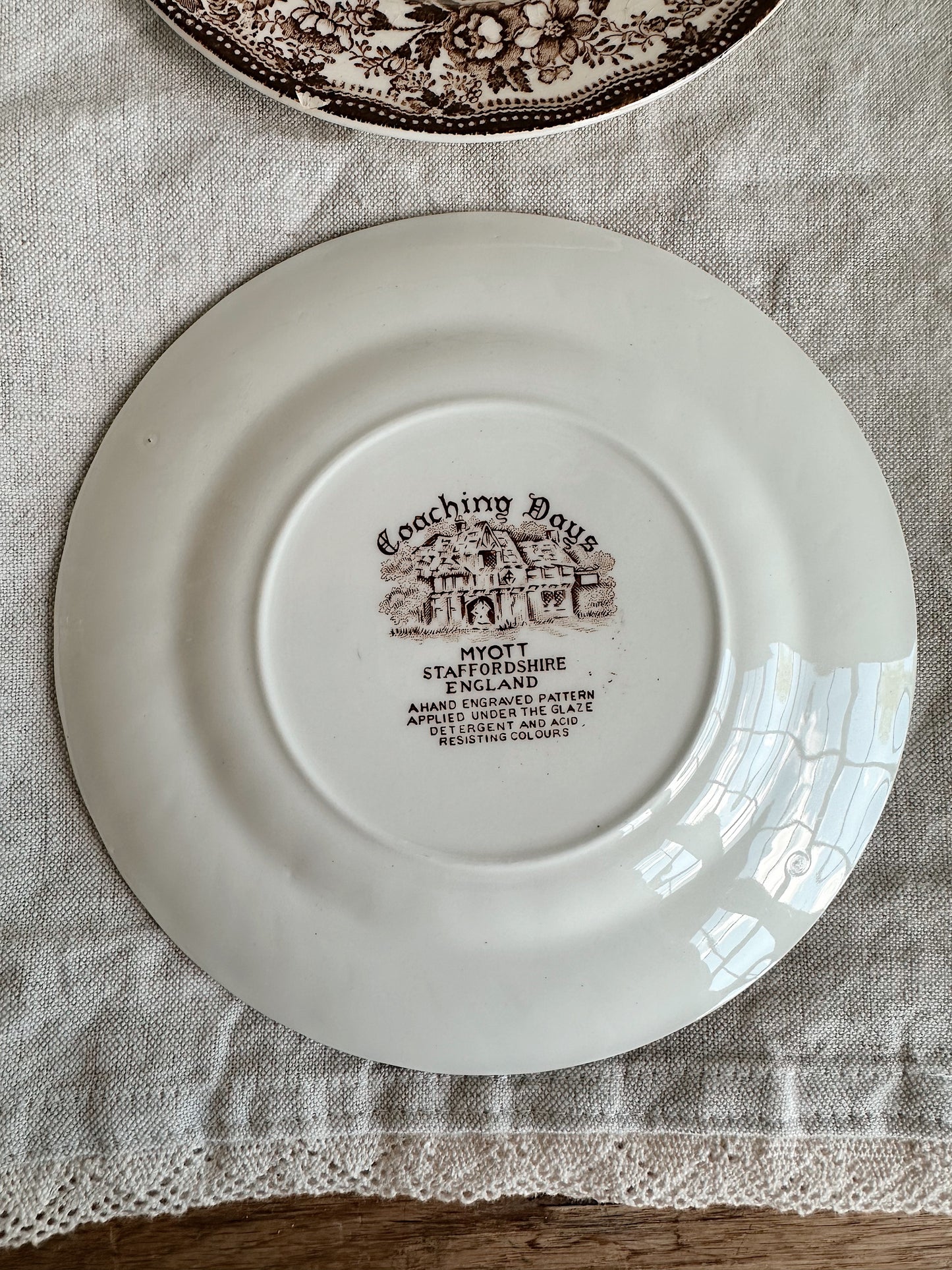 Pair of Vintage Transferware Dessert Plates