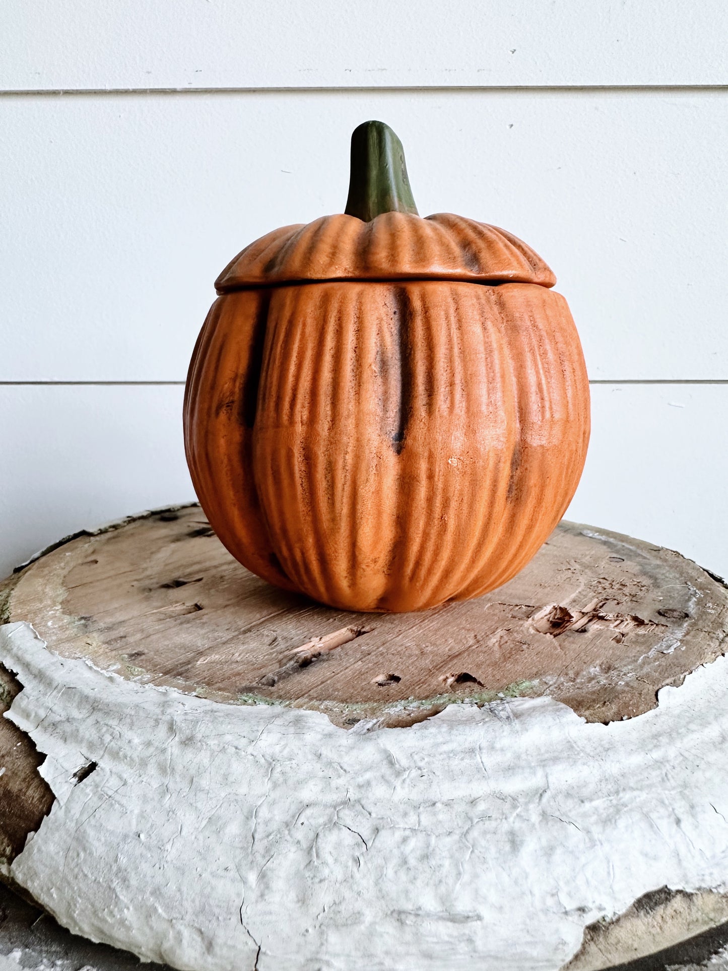 Hand Poured Pumpkin Chai Candle in a Darling Pumpkin Canister