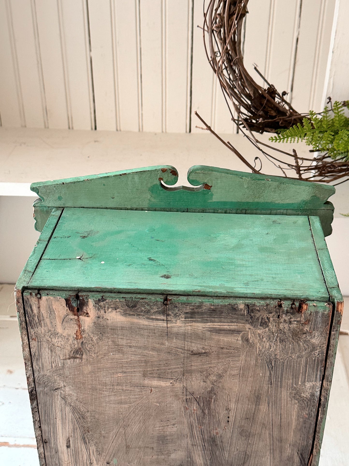 Vintage Wood Table Top Cabinet