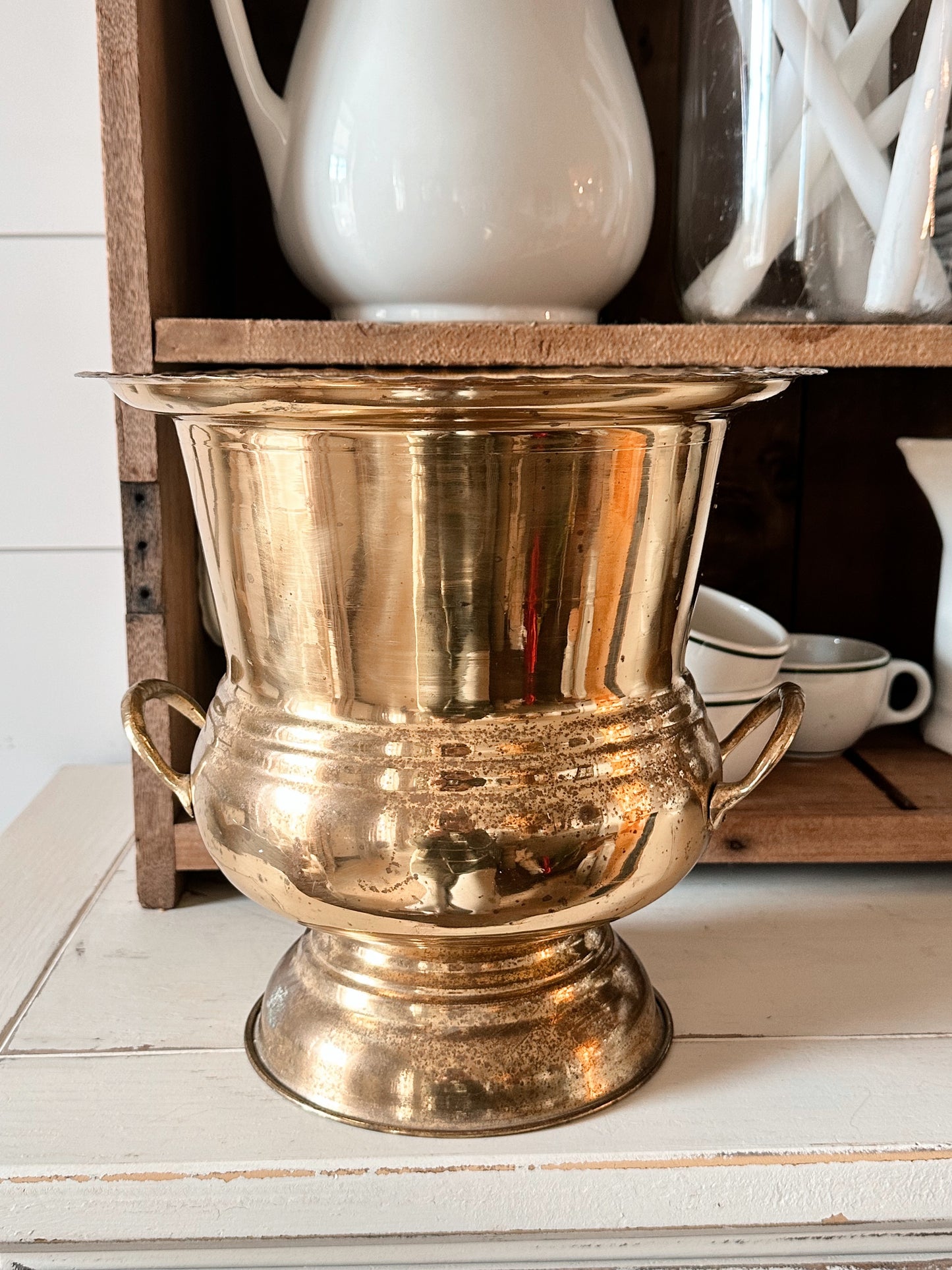 Vintage Lacquered Brass Champagne Bucket