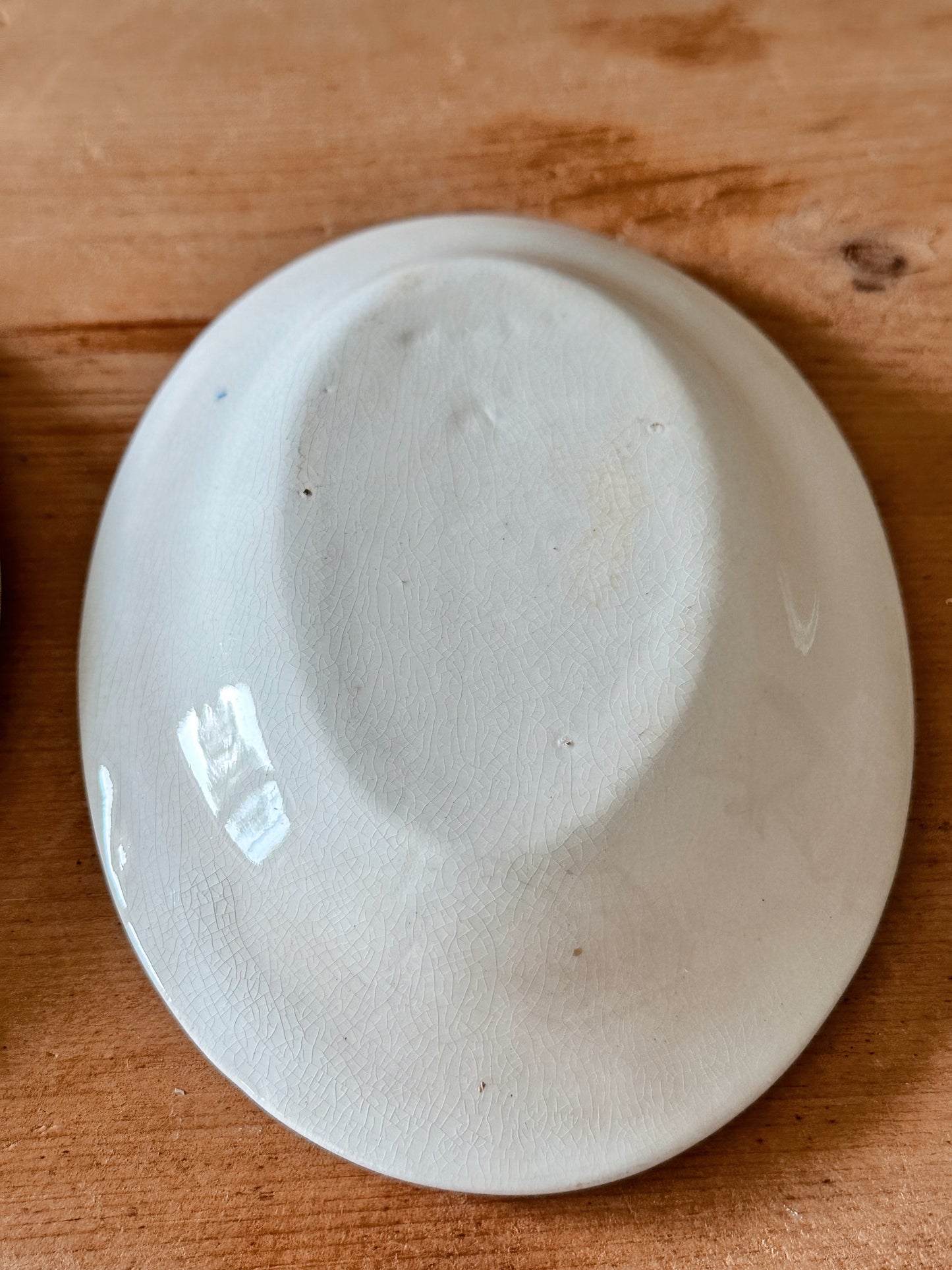 Stack of Four Chunky Ironstone Oval Plates