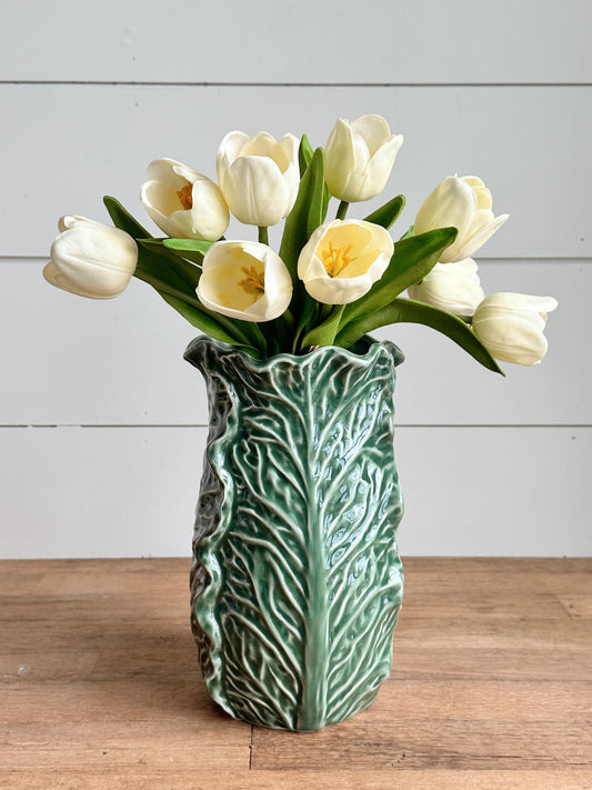 Real Touch Creamy Yellow Open Tulip Bundle (10 stems)