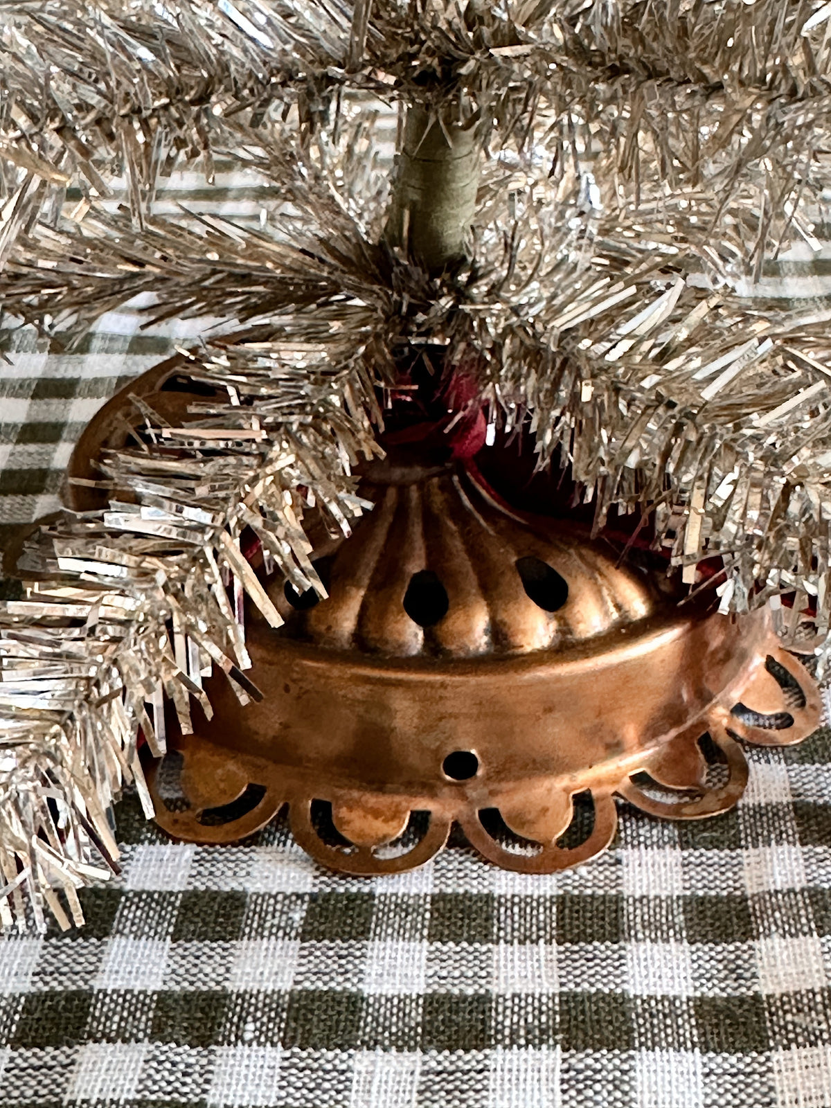 Vintage Lamp Base Tinsel Tree