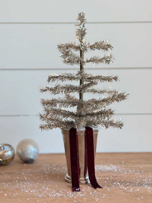 Vintage Mint Julep Cup Tinsel Tree