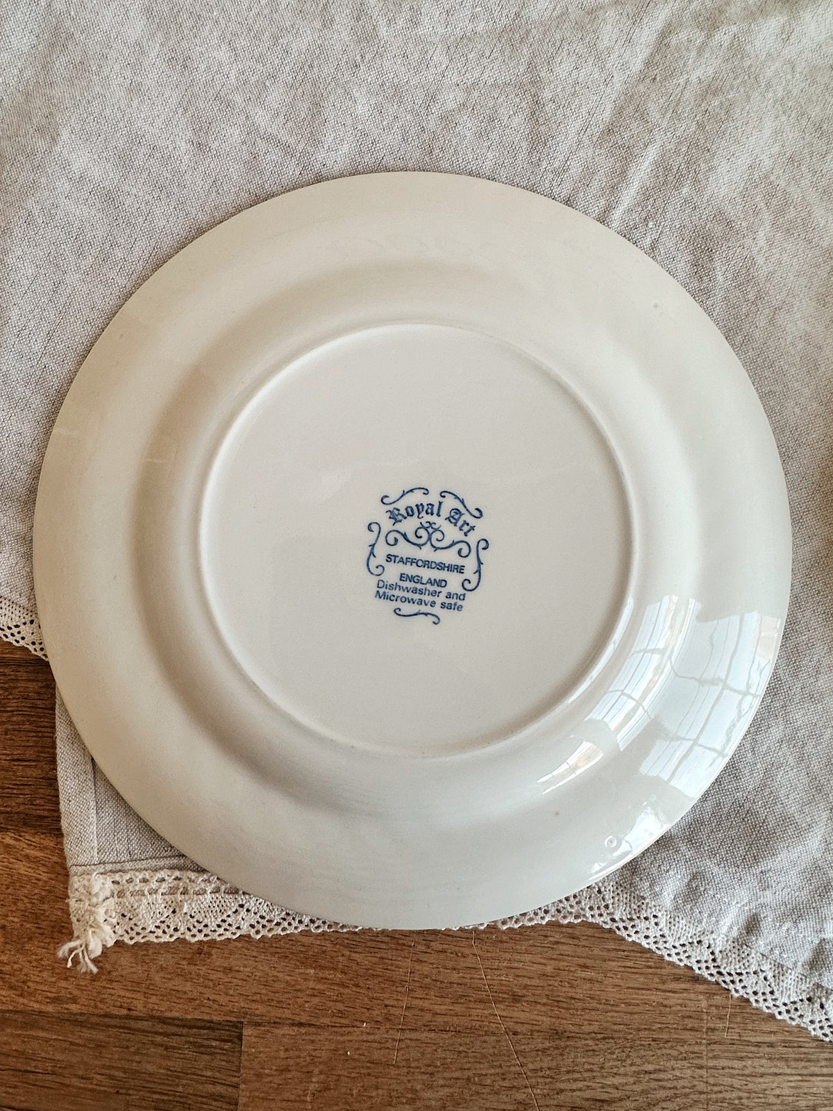 Pair of Vintage Royal Staffordshire Blue & White Transferware Dinner Plates
