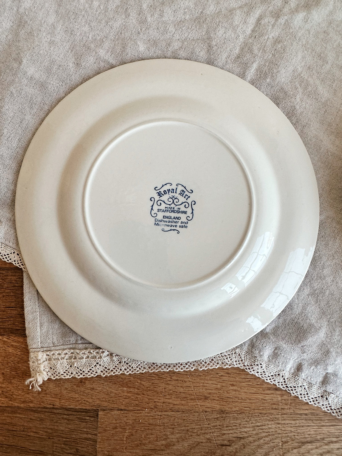 Pair of Vintage Royal Staffordshire Blue & White Transferware Dinner Plates