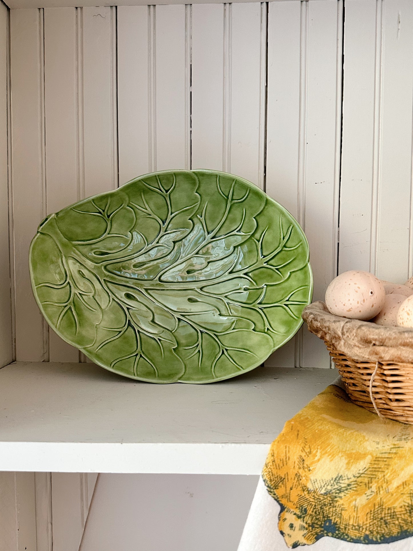 Vintage Hand Painted Cabbage Ware Serving Bowl