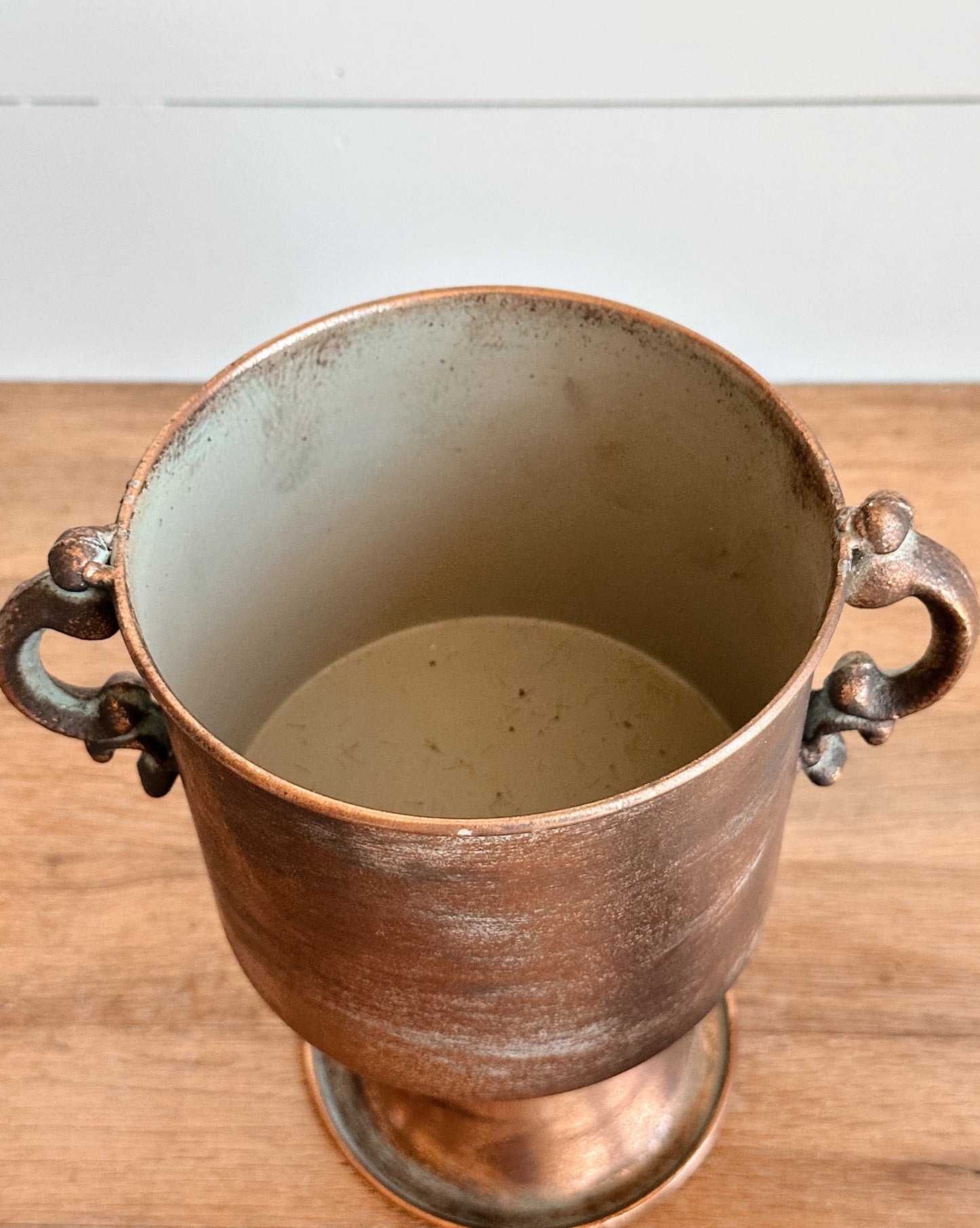 Copper Finish Pedestal Planters