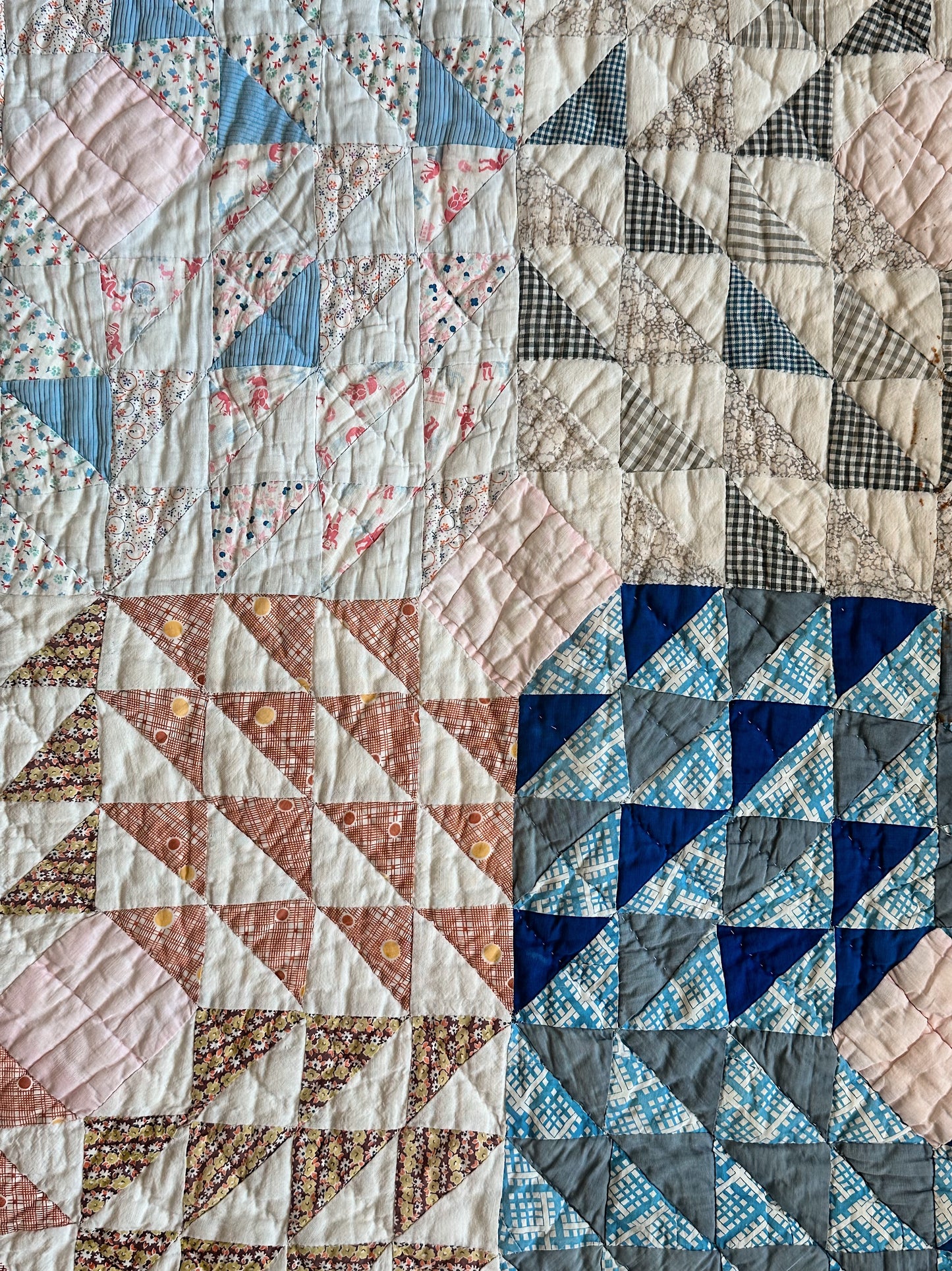 1930s Hand Stitched Patchwork Quilt