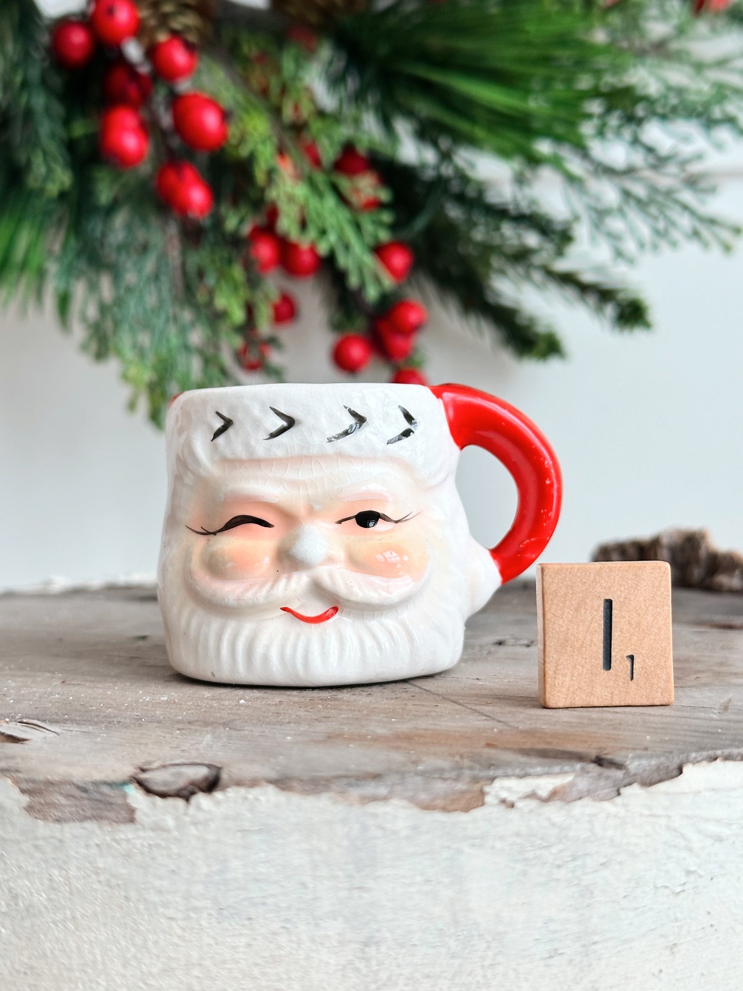 Vintage Mini Santa Mug, Japan