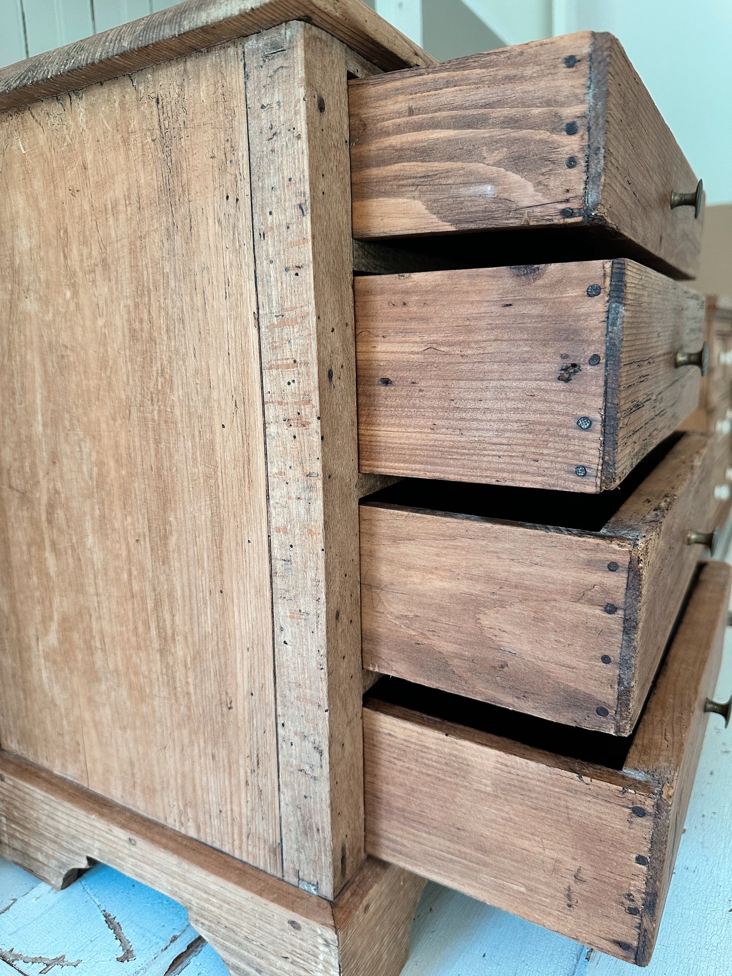 Vintage Pine Table Top Size Chest of Drawers
