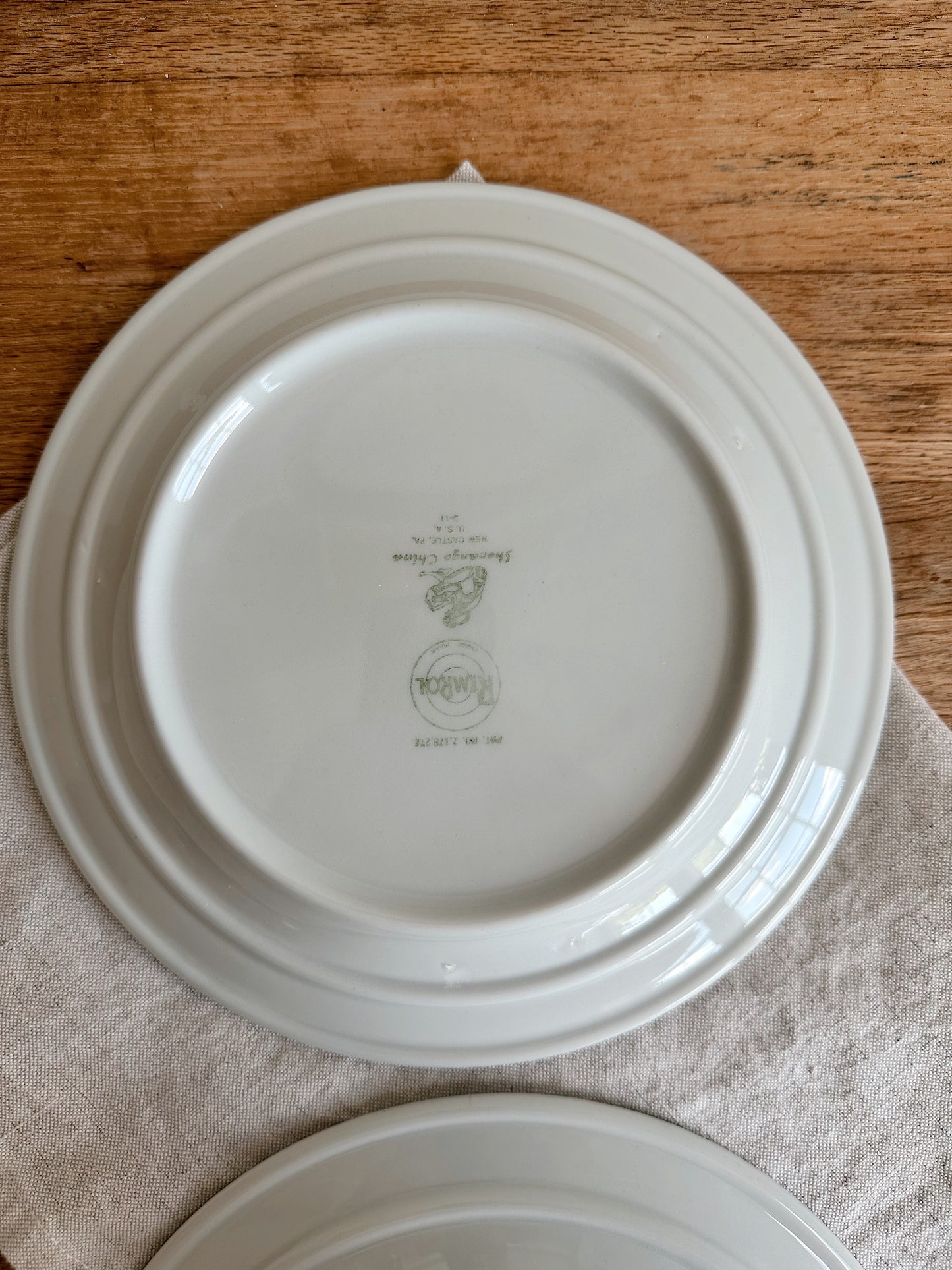 Pair of Vintage Shenago China Restaurant Ware Plates, Chardon Rose Pattern