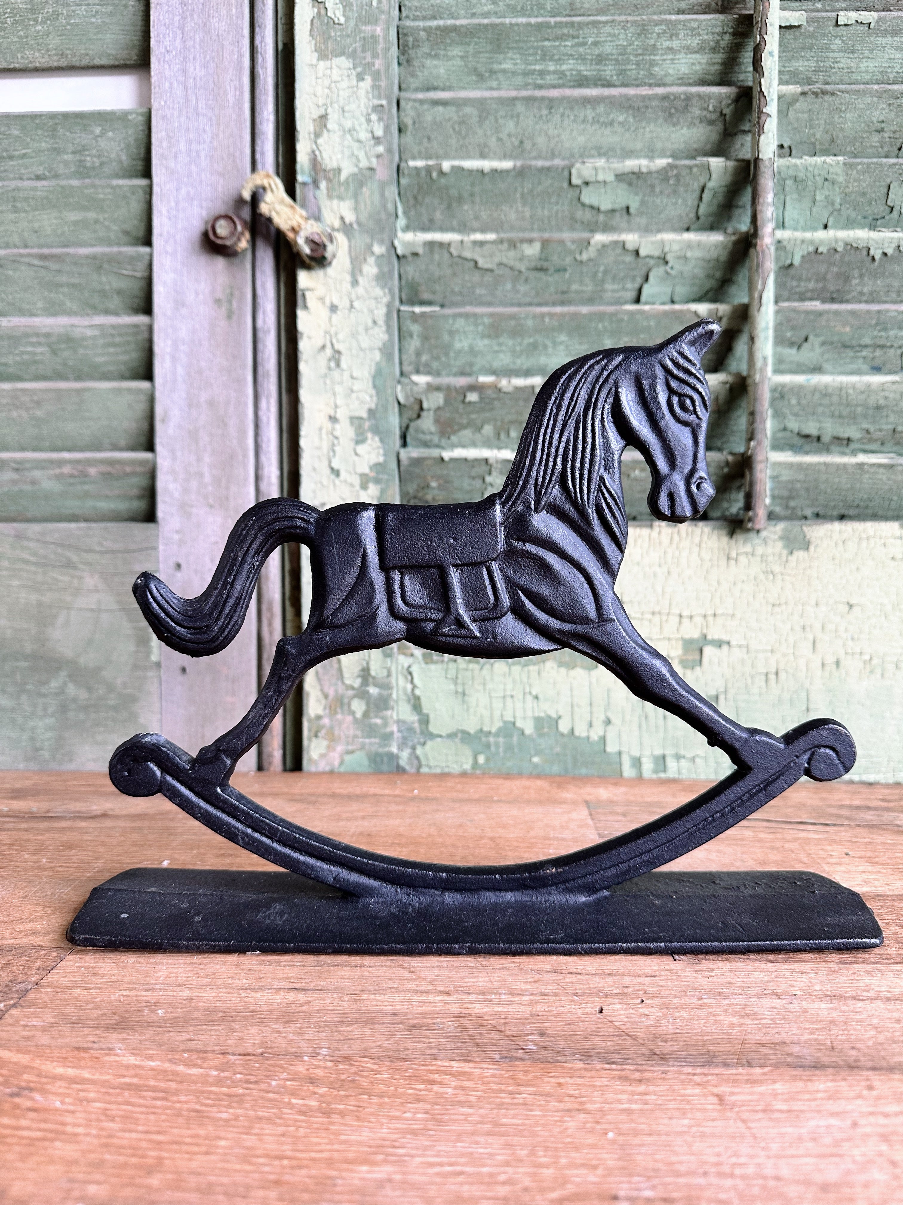 Vintage Iron Rocking Horse