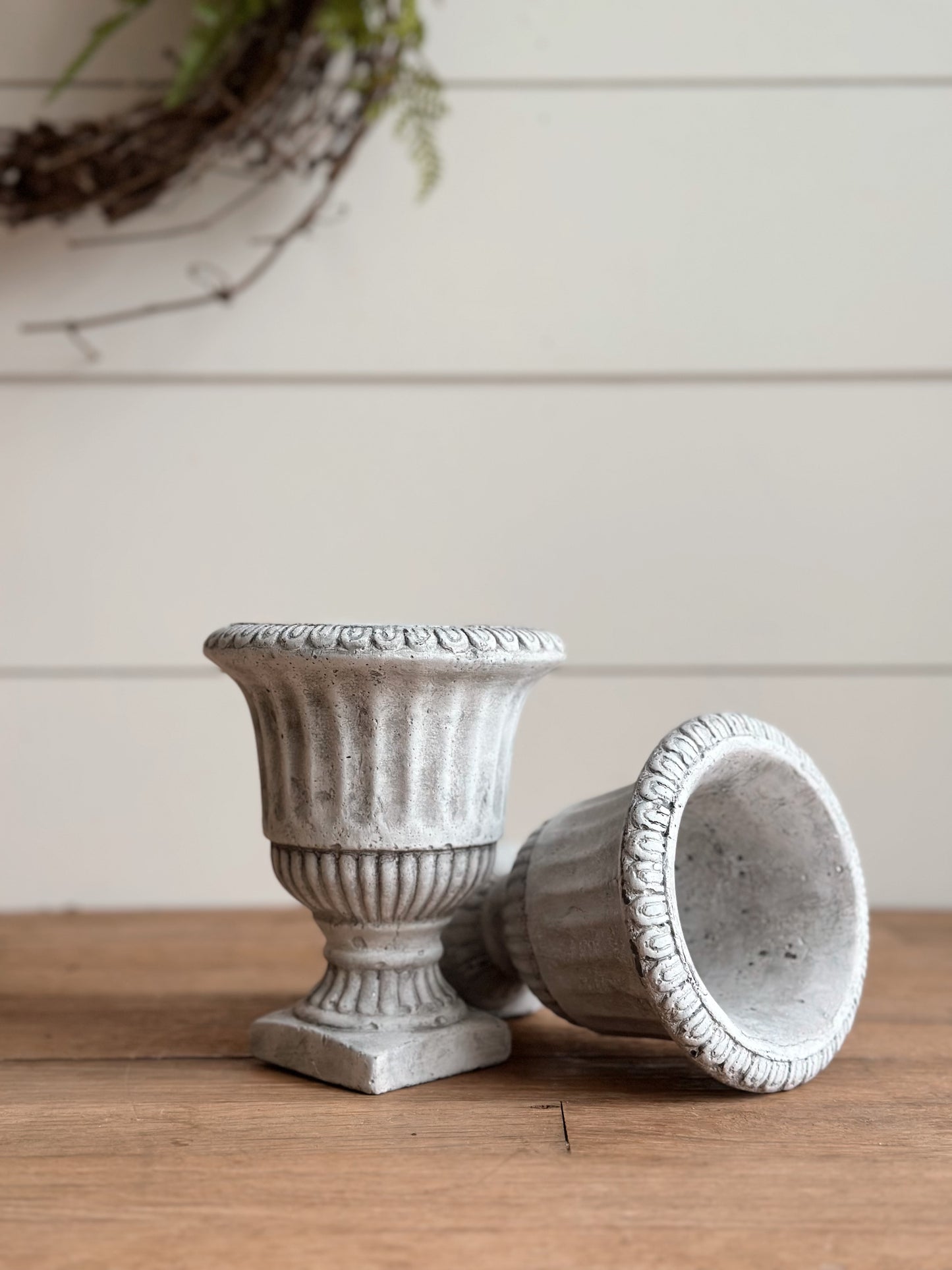 Cement Pedestal Urn Planter