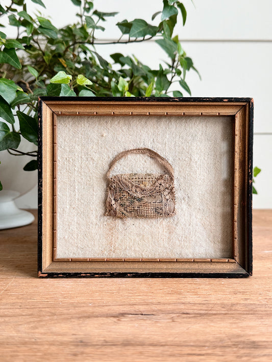 Antique Framed Hand Made Doll Purse