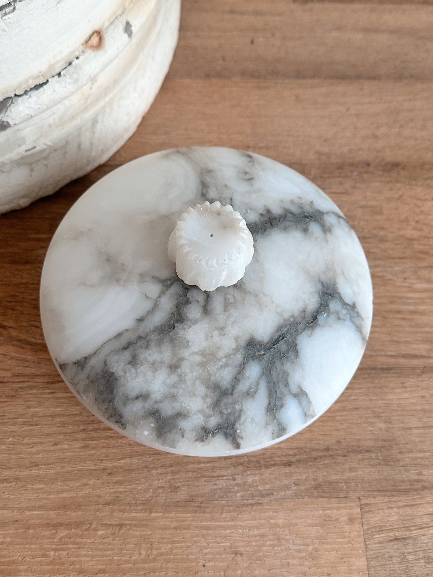 Vintage Alabaster Trinket Box