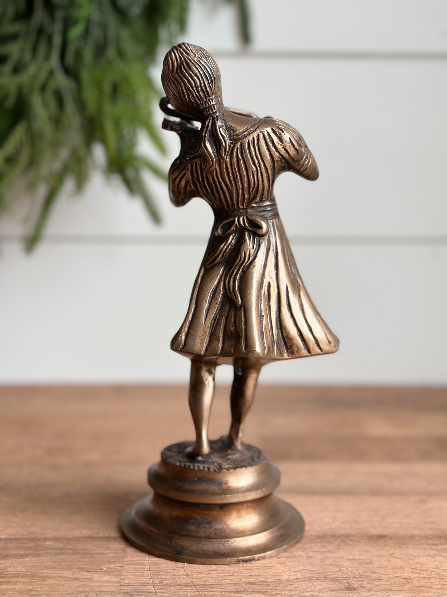 Vintage Brass Girl Violinist