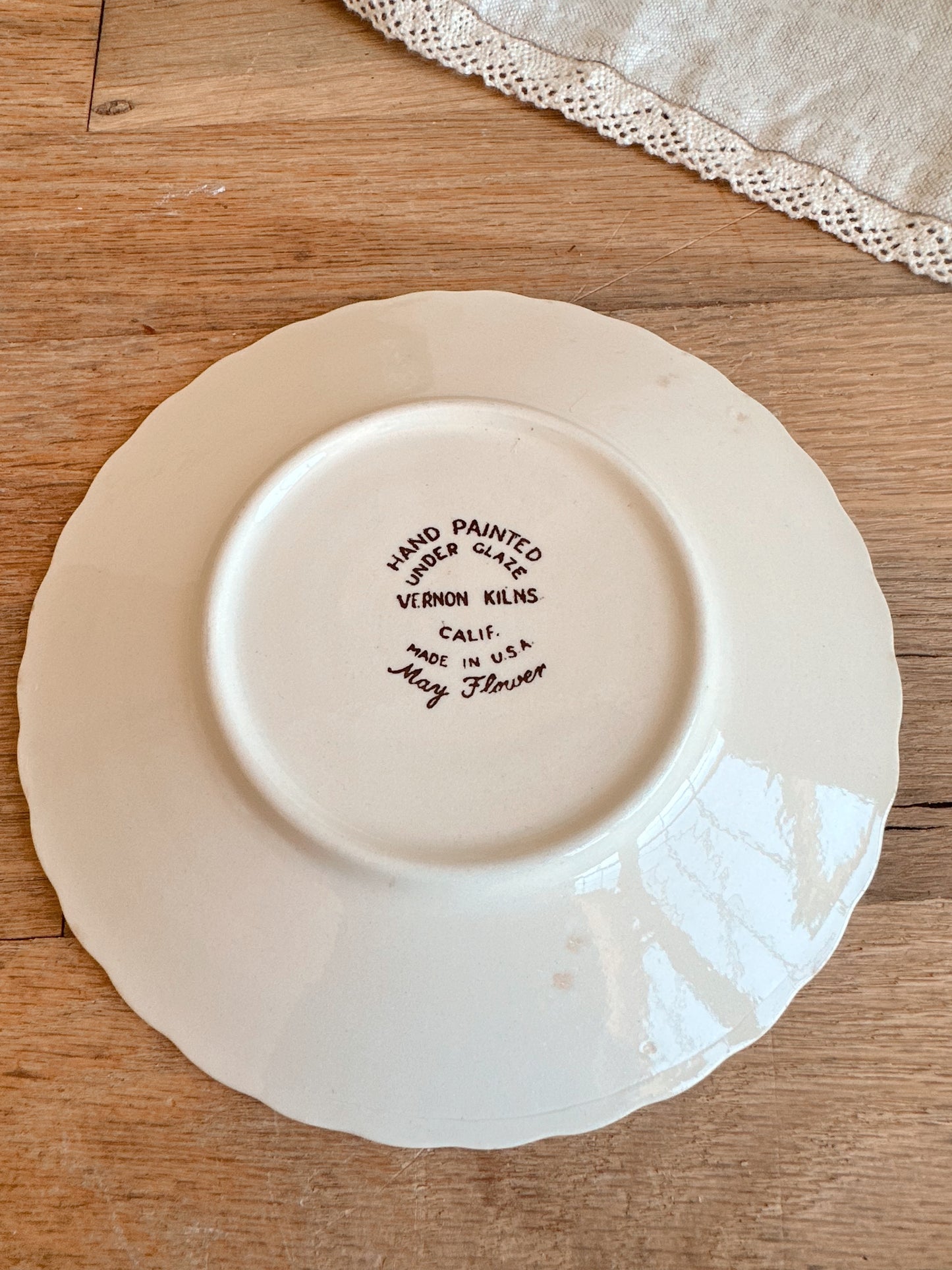 Vintage Vernon Kilns Hand Painted Plate