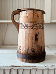 Beautiful Antique Wood Tankard with Lid
