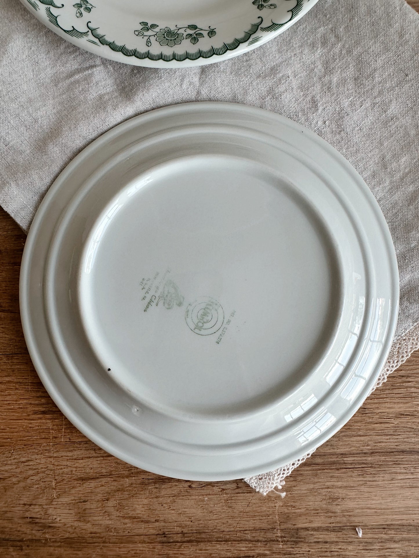 Pair of Vintage Shenago China Restaurant Ware Plates, Chardon Rose Pattern