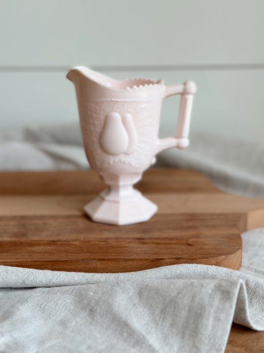 Vintage Pink Milk Glass Creamer