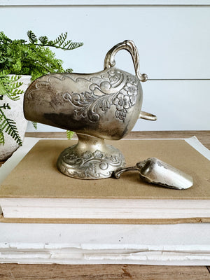 Vintage Silver Plate Sugar Scuttle and Scoop