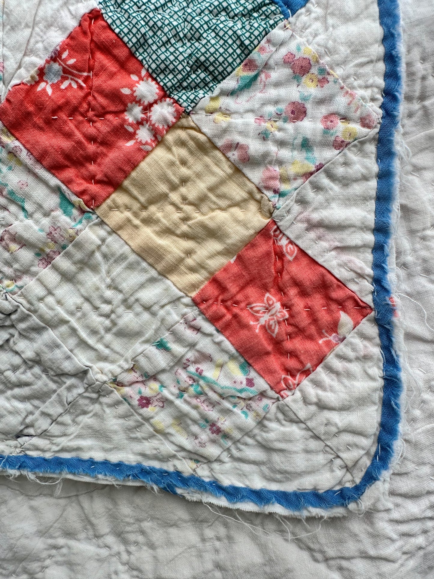 Vintage Snowball Variation Crib Quilt