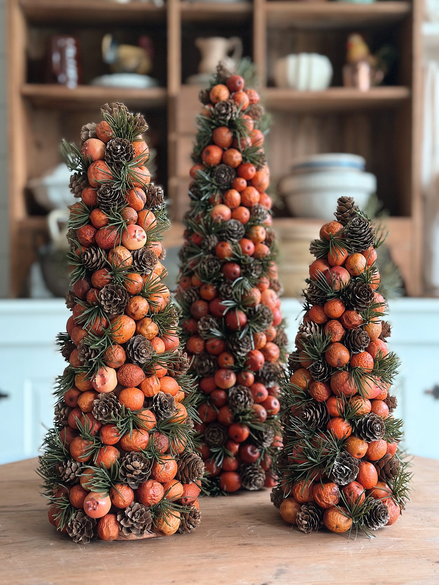 Foraged Pinecone Topiaries