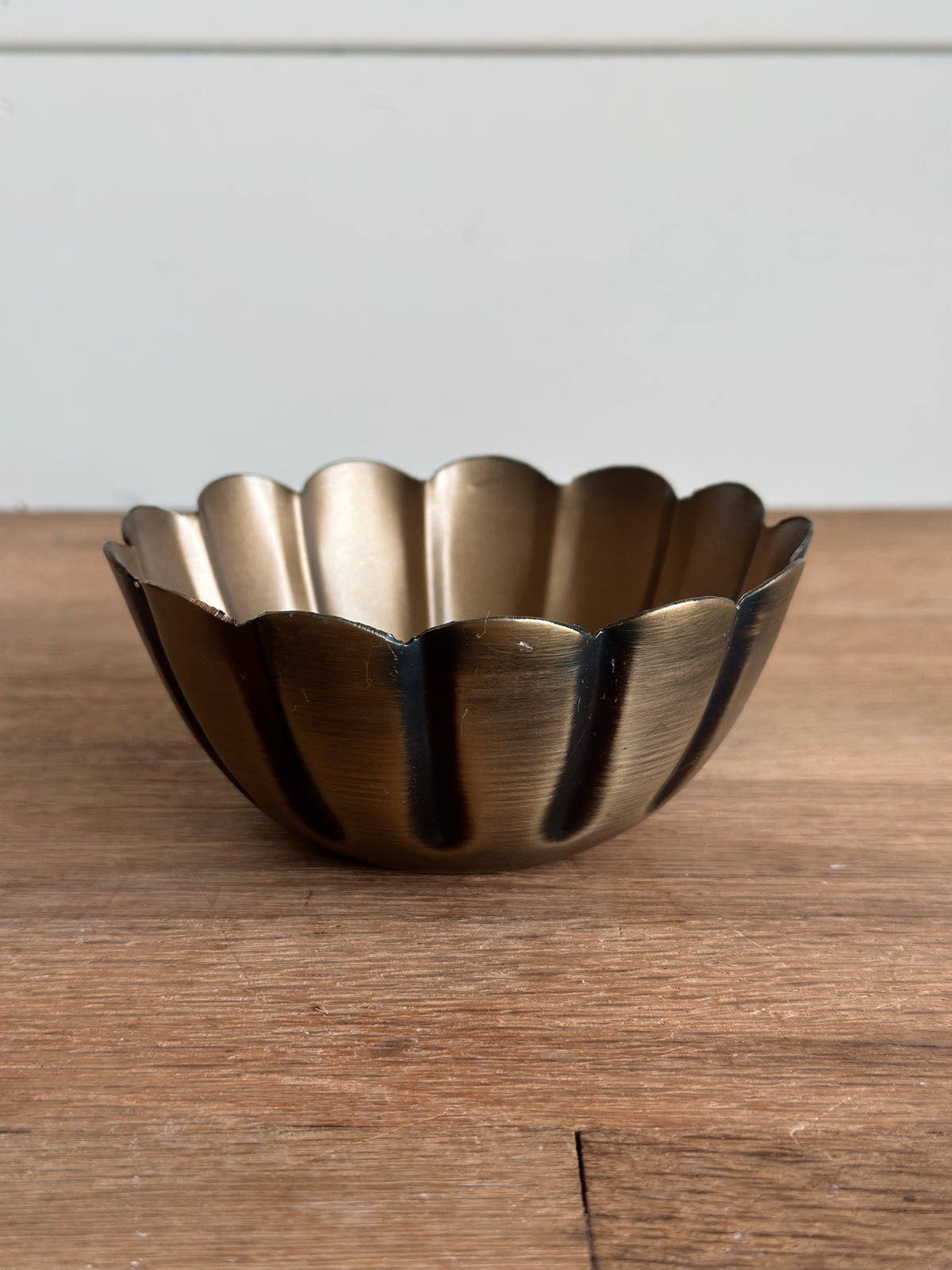 Pair of Petite Scalloped Brass Bowls