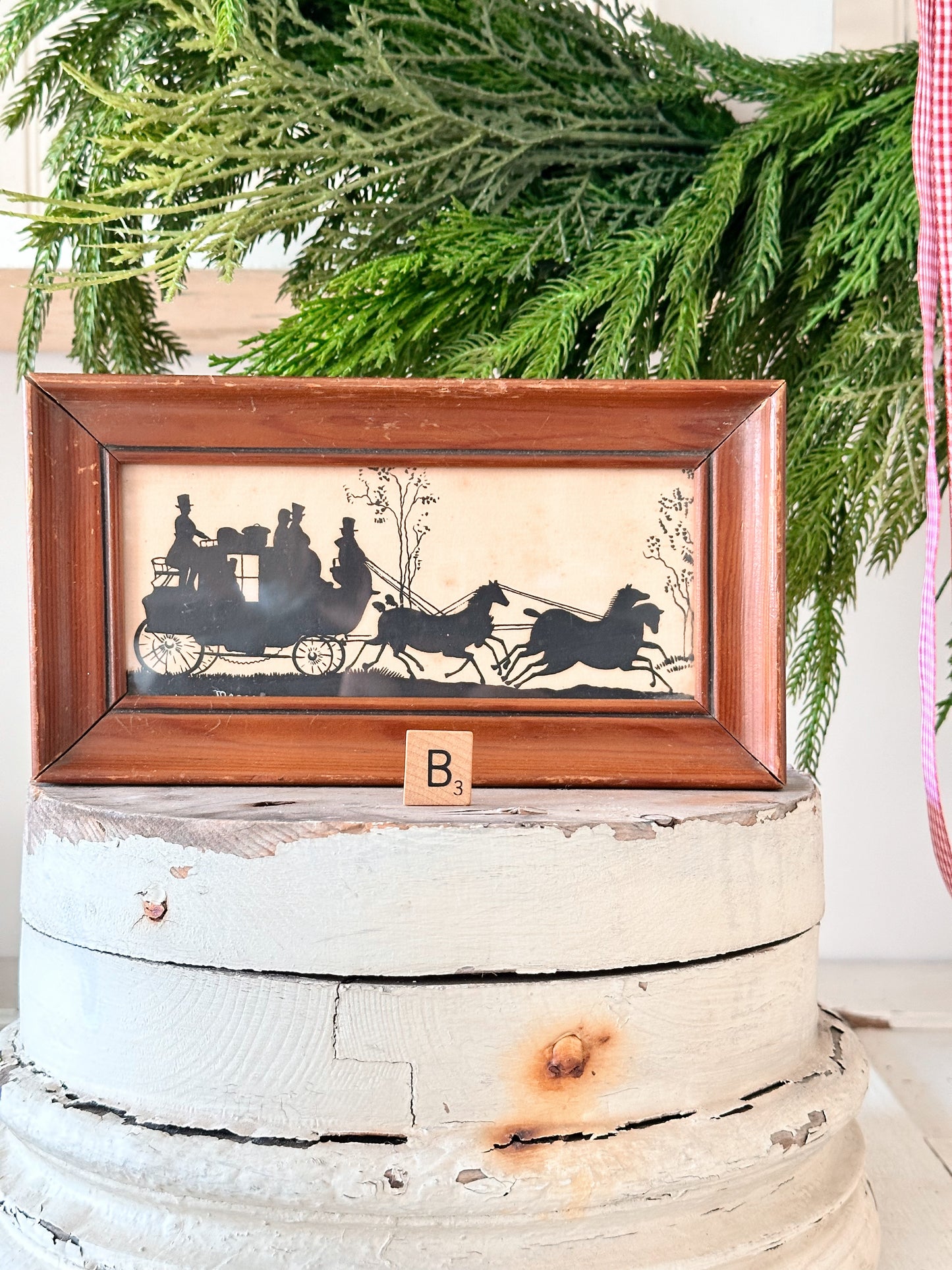 Vintage Horse & Carriage Silhouette