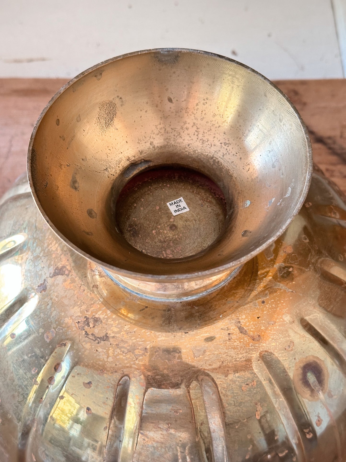 Large Vintage Brass Footed Bowl