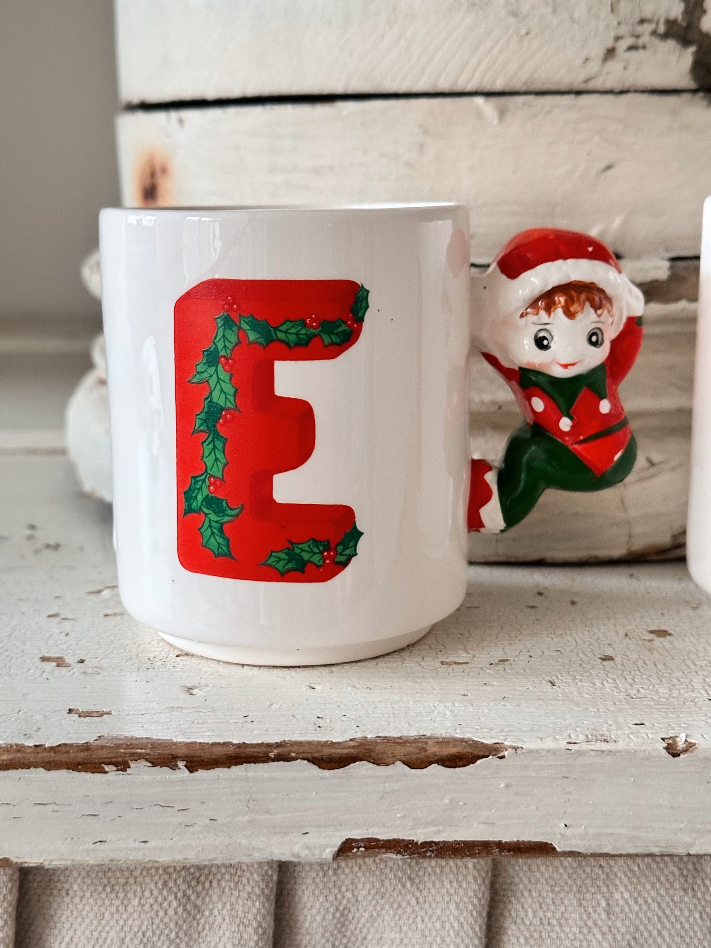 Set of Four Vintage House of Lloyd Elf NOEL Mugs