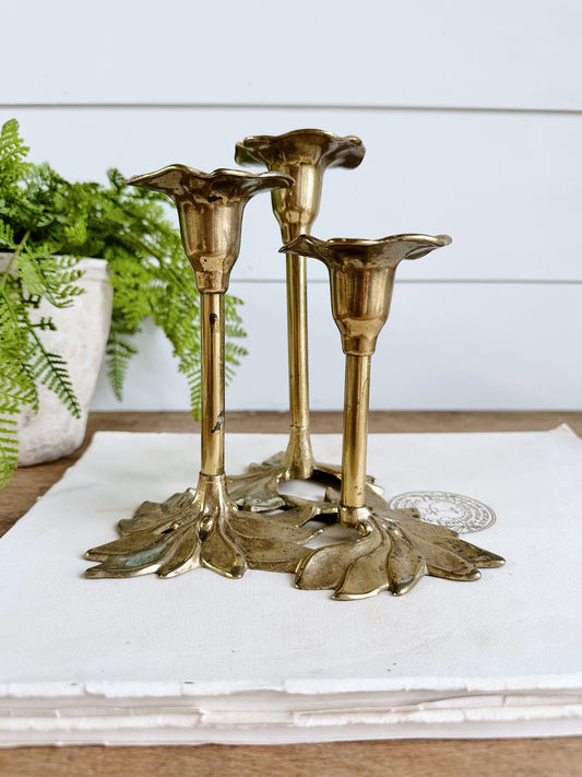 Lovely Vintage Brass Candle Holder