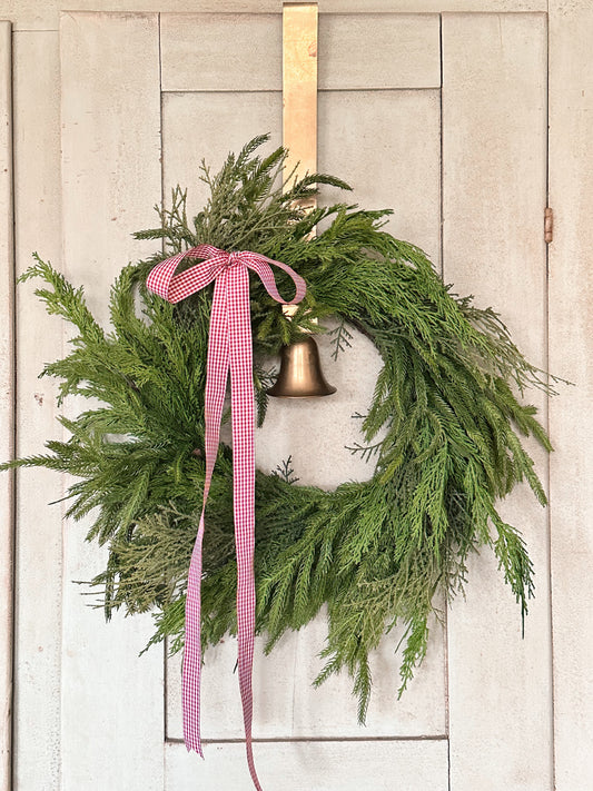 Vintage Brass Bell Wreath Hanger