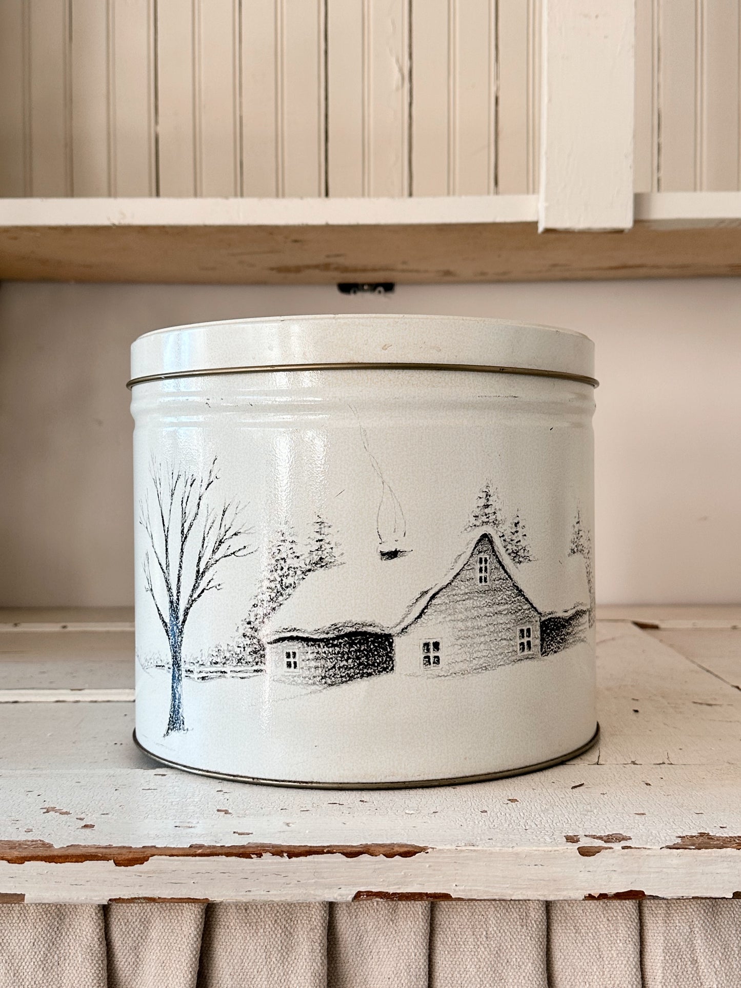 Vintage Winter Tin