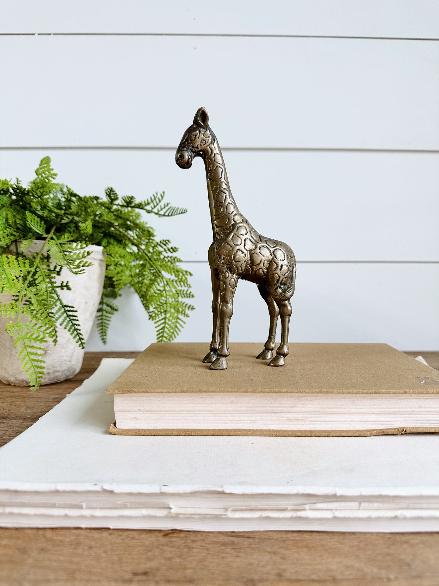 Vintage Solid Brass Giraffe