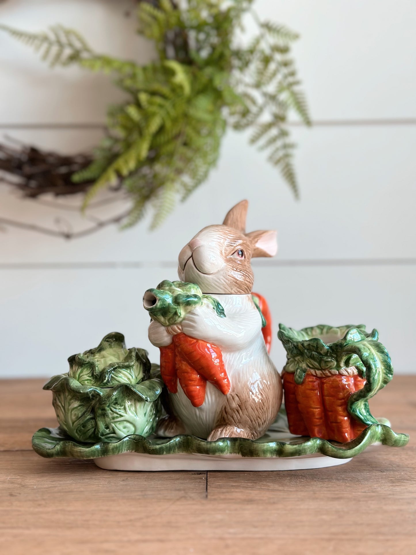 Vintage Garden Bunny Tea Set