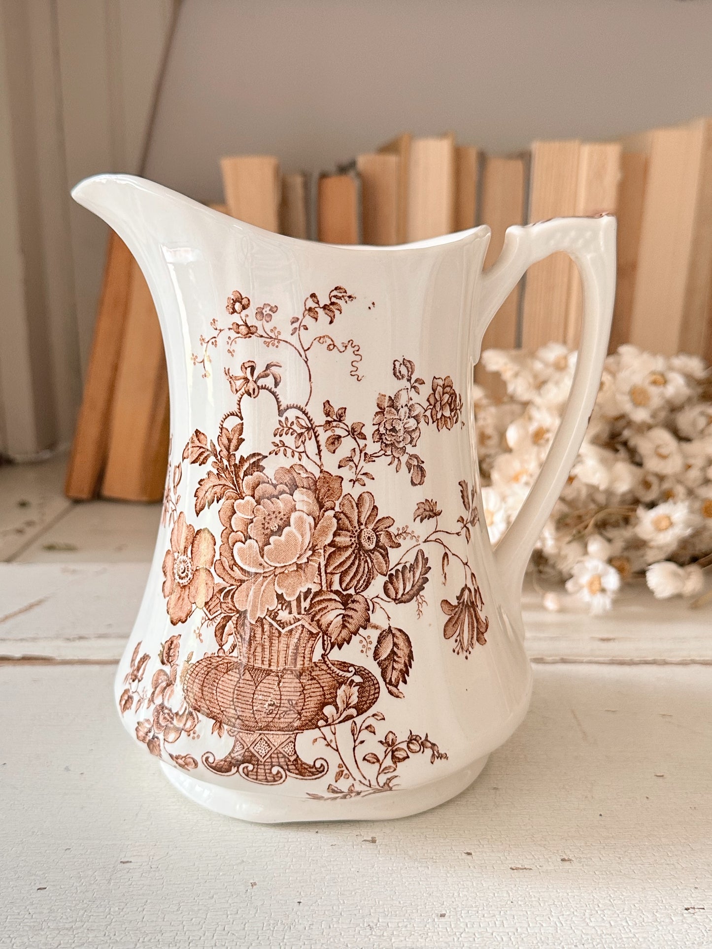 Vintage Alfred Meakin Ironstone Transferware Pitcher