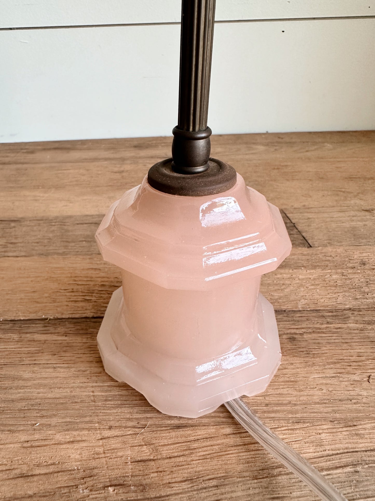 Vintage Pink Glass Lamp