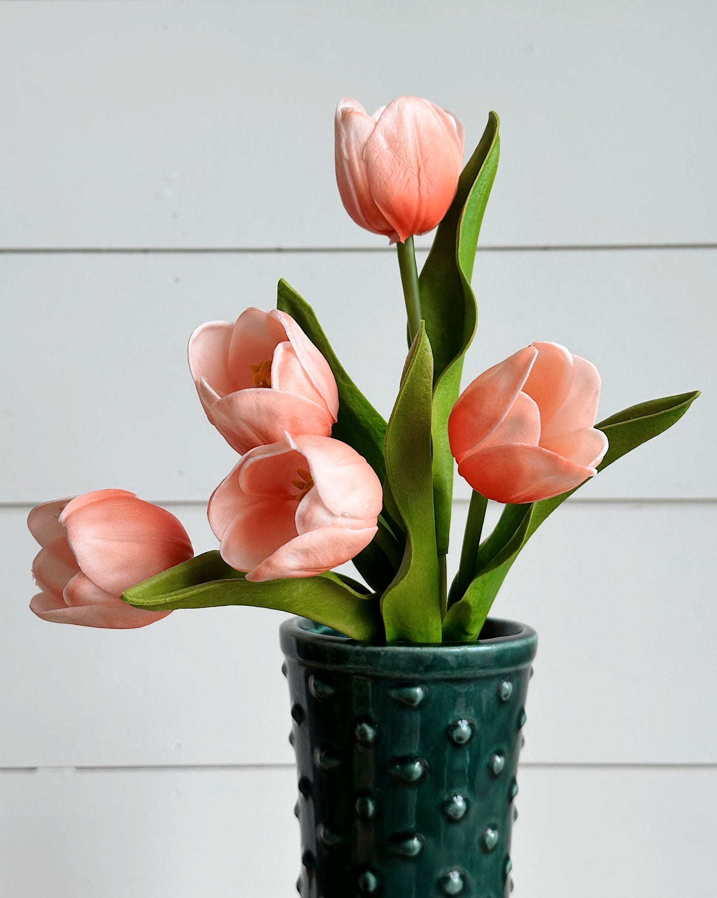 Real Touch Peach Coral Open Tulip Bundle (10 stems)