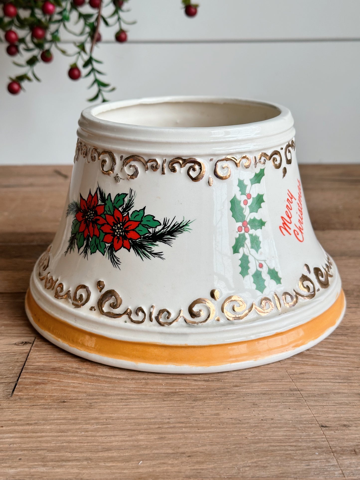 Vintage Hand Painted Ceramic Tabletop Tree Base
