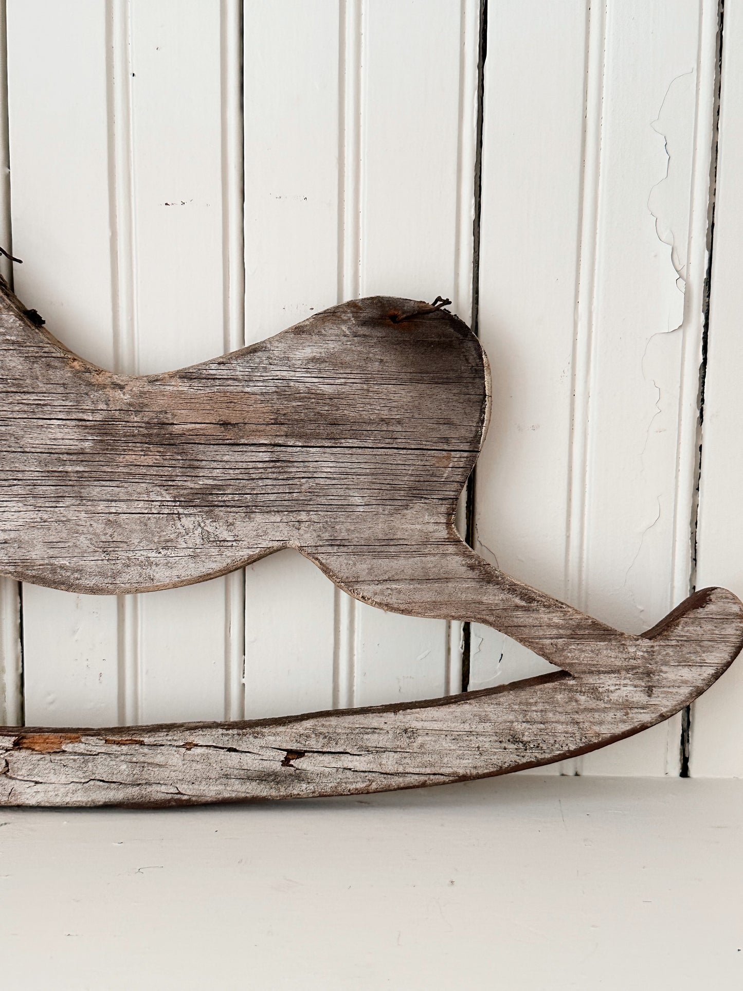 Vintage Weathered Wood Rocking Horse