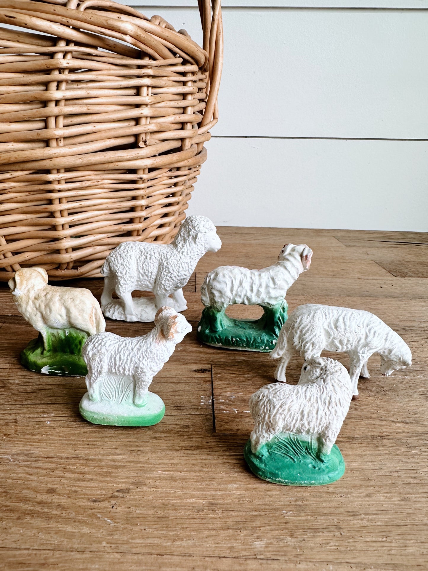 Collection of Six Vintage Sheep Figurines