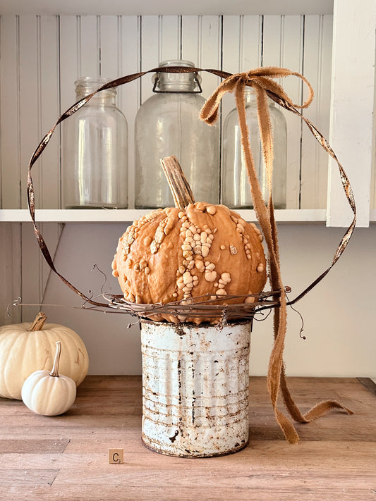 Vintage Tin Cemetery Basket