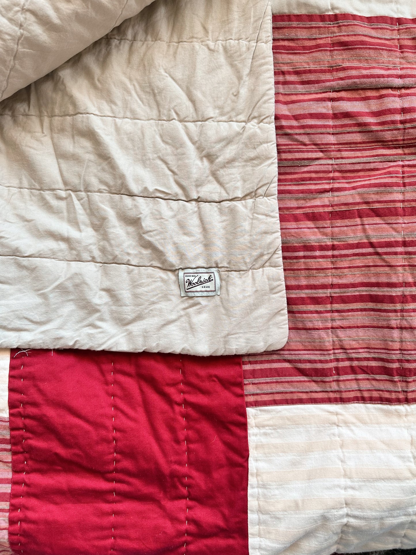 Vintage Woolrich Home Hand-Quilted Patchwork Quilt + Sham