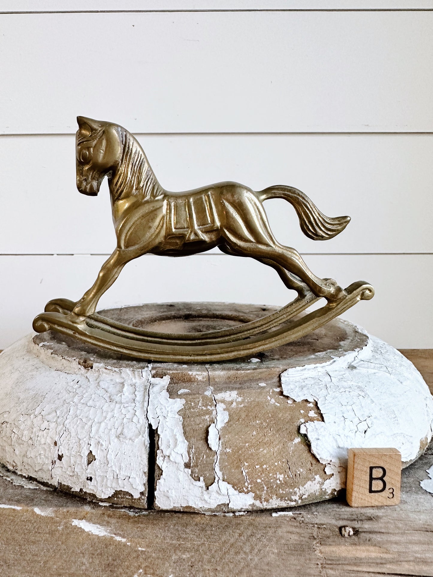 Vintage Brass Rocking Horse