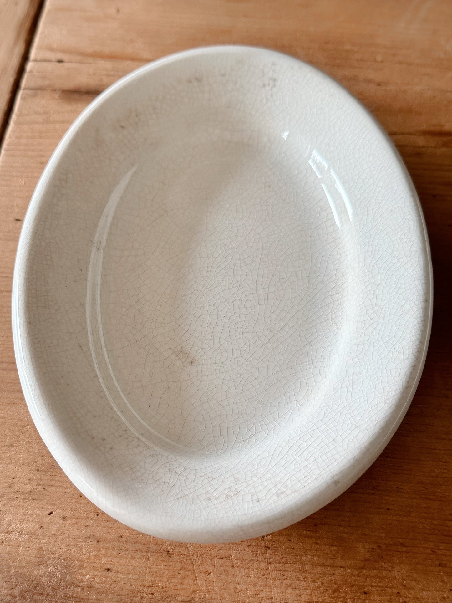 Stack of Four Chunky Ironstone Oval Plates