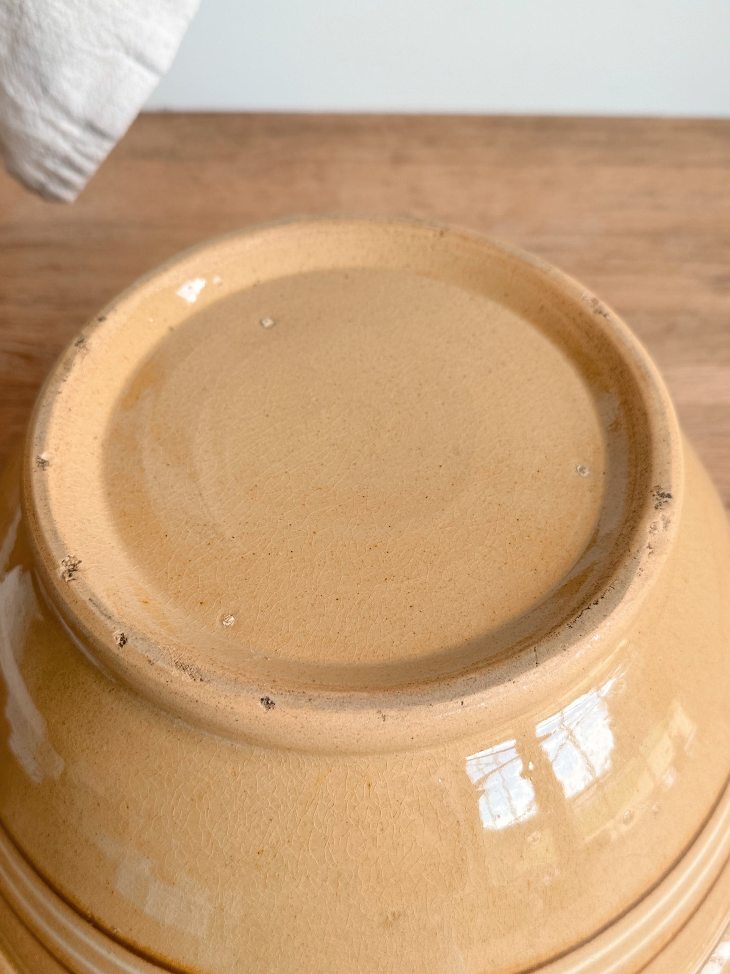 Large Vintage Yellow Ware Mixing Bowl