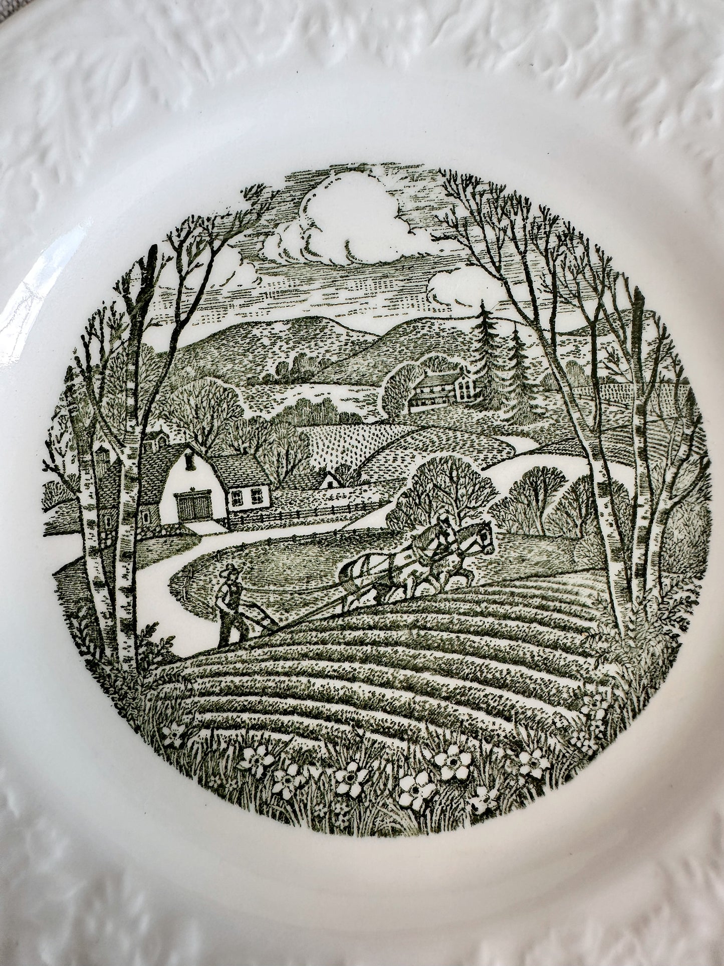 Pair of Taylor, Smith & Taylor Pastoral Dessert Plates